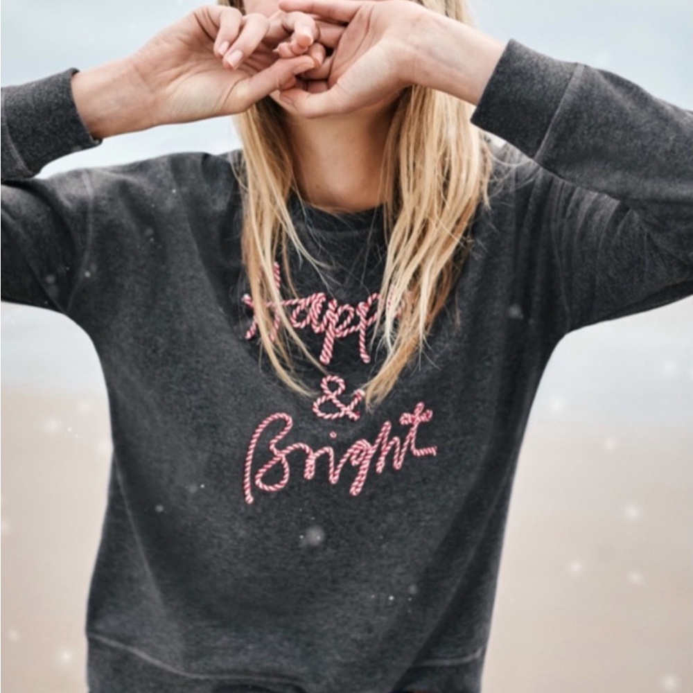 Boden Women’s CrewNeck Christmas Happy and Bright Large